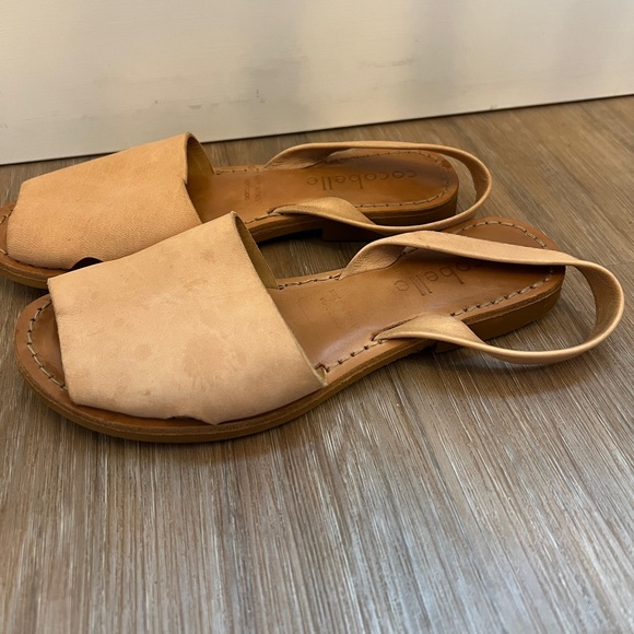 Cocobelle Tan Leather Flat Sandals Size 6.5 Made in Italy - Picture 4 of 8